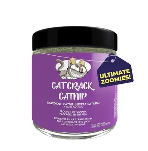 Cat Crack Catnip, Zoomie-Inducing Cat Nip Blend, North American Made & 100% Natural, Safe & Non-Addictive Catnip Treats Used to Supplement Cat Nip Toys, Spray, & Accessories (1 Cup)
