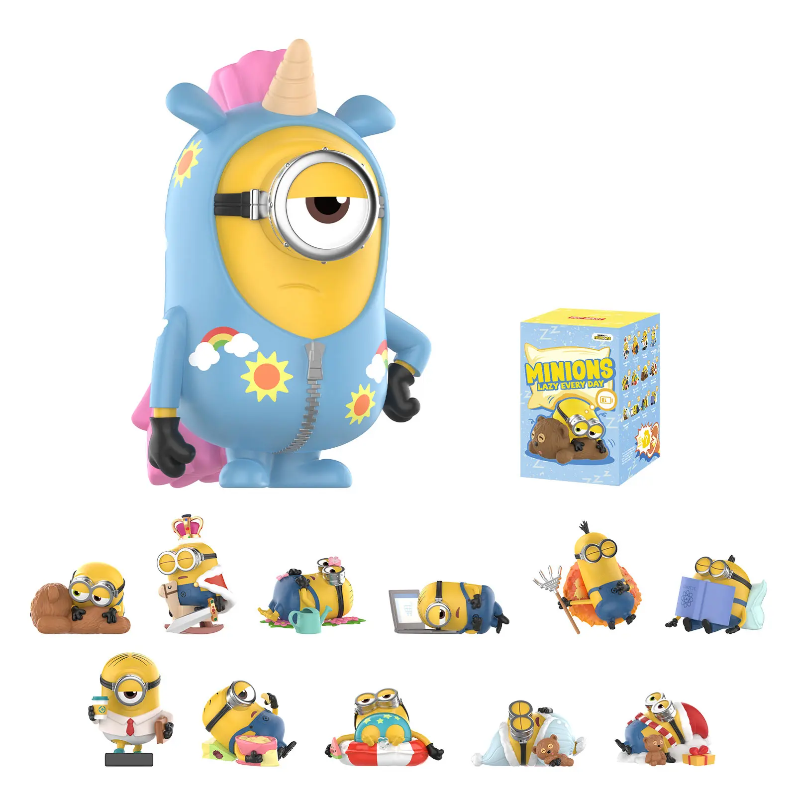 POP MART Minions Lazy Every Day Series Figures, Blind Box, Mystery Box