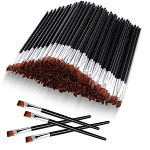 200 Pieces Disposable Angled Eyebrow Brushes Bulk Brow Tint Brushes Eye Makeup Brush Eyeliner Brush Tinting for Women Girls Salon Beauty Cosmetic Make up Tool Esthetician Supplies(Silver)