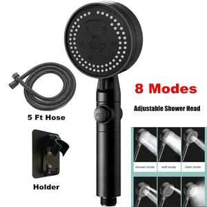 Shower Head with Handheld, Home Bath Shower Nozzle Water Heater Filter Shower, 8 Bathing Modes, New One Pressurised Water Stop Function Shower Head