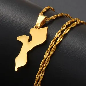 Mozambique Map Necklace - Flag Pendant Gifts Pride Jewelry for Men and Women