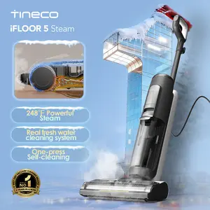 Tineco IFLOOR 5 Steam Wet Dry Vacuum All-in-one, Hardwood Floor Cleaner Great for Sticky Messes, 248℉ High-temp Steam, Self-cleaning with steam
