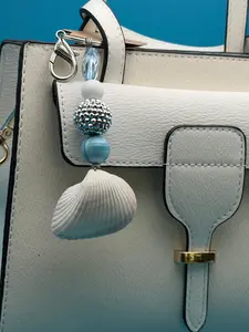 Blue Tide Crystal Shell Keychain