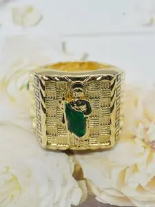 Men's Fashion Hip Hop Saint Jude Square Engraved Ring, Unisex Religious Jewelry, Suitable for Daily Wear, Parties, Festive Gifts