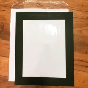 Black 16×20 Picture Mat for Framing with White Core. Comes with Backing Board & Plastic Sleeve for 12×16 Caricature, Photo, or Artwork