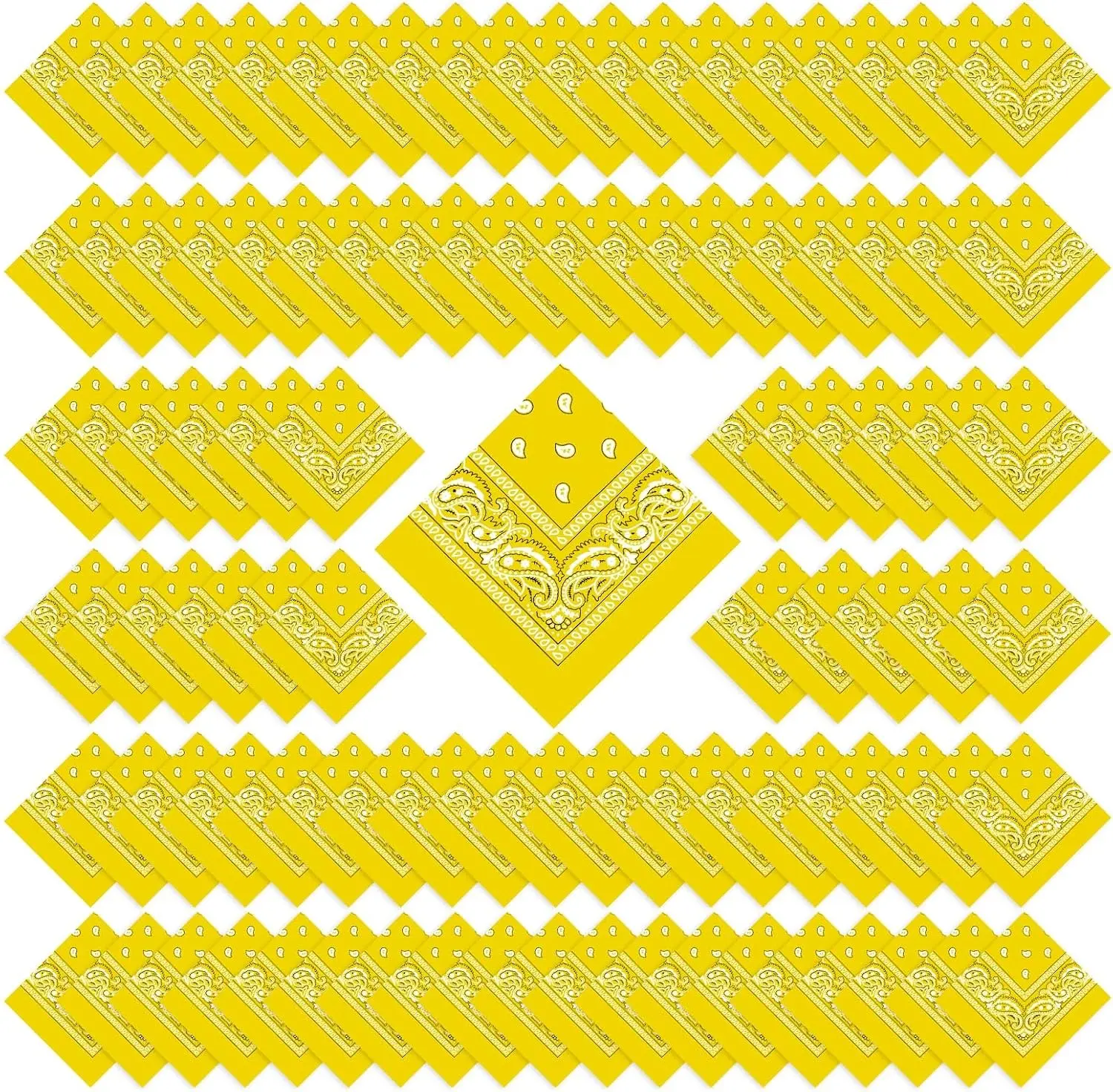 100 Pcs Bulk Paisley Bandanas Cowboy Headband Scarf Face Mask for Men Women