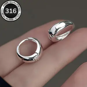 High-quality Stainless Steel Hypoallergenic Golden Hoop Earrings, Fade-resistant, Simple and Elegant, Suitable for Daily Wear or Party Fashion Women's Earrings, Jewelry Accessories, Exquisite Gift for Women