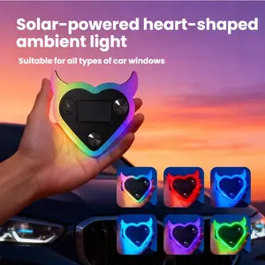 Heart-Shaped Horn RGB Color Changing Atmosphere Light, Plug-And-Play Night Driving Ambiance, No Wiring Required, Supports USB, Led Lights