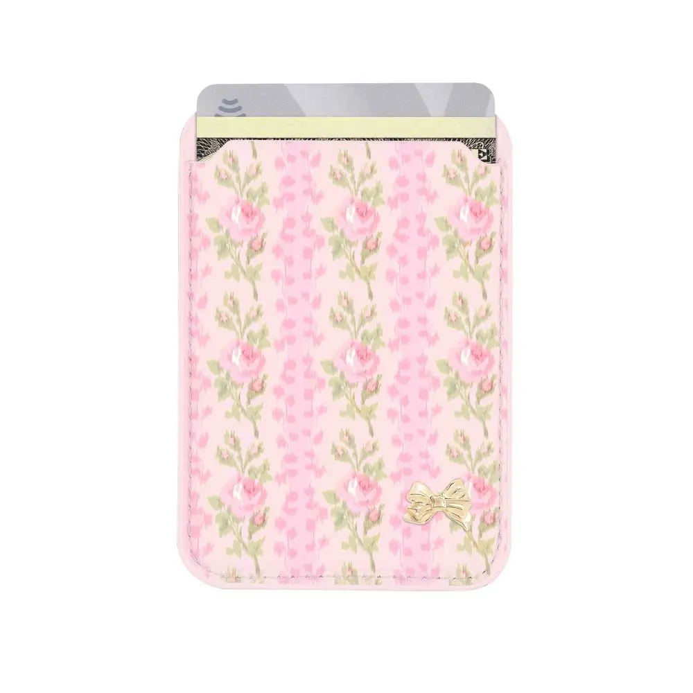 LoveShackFancy – Case-Mate Blooming Heirloom Magnetic Cardholder Strawberry Macaroon