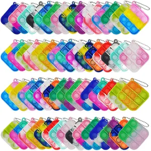 120 Pcs Mini Pop Fidget Toys Bulk, Silicone Bubble Simple Dimple Keychains Fidget Popper, Kids Party Favors Classroom Prizes, Easter Basket Stuffers Christmas Valentine Sensory Stress Relief Gifts