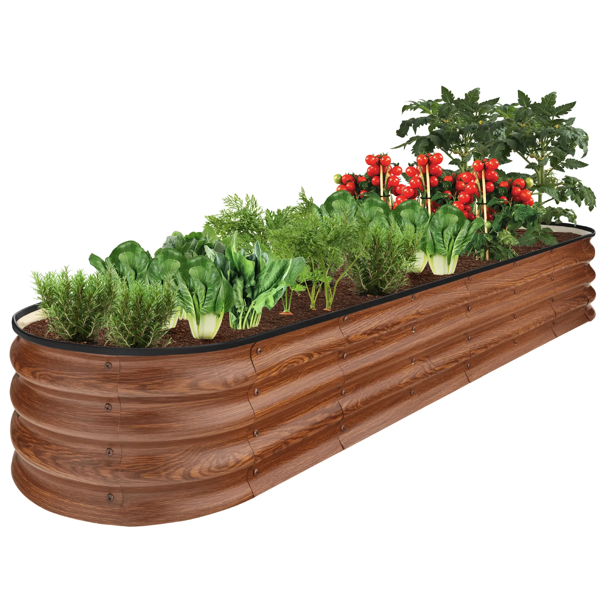 Best Choice Products 8x2x1ft Outdoor Metal Raised Oval Garden Bed, Planter Box for Vegetables, Flowers Best Choice Products 8x2x1ft Outdoor Metal Raised Oval Garden Bed, Planter Box for Vegetables, Flowers