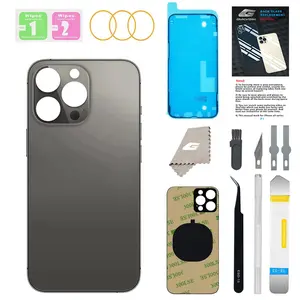 GUPFIX Back Glass Replacement for iPhone 12 Pro with Pre-Installed Adhesive & Repairing Tool Kits, Big Hole Rear Back Cover Glass