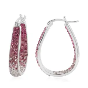Crystal Hoop Earrings for Women - Sparkle Inside Out Dangle Earrings - Glitter Fun Trendy Jewelry Wedding Anniversary Birthday Gifts for Womens