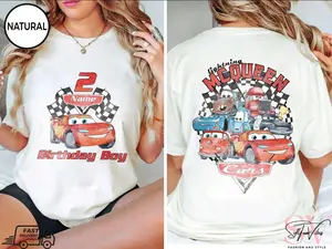 Cars Birthday Family T-Shirt, Lightning #Mcqueen Custom Name Comfortable Color T-Shirt, Kids Trip, Cars Family Vacation, Cars Land
