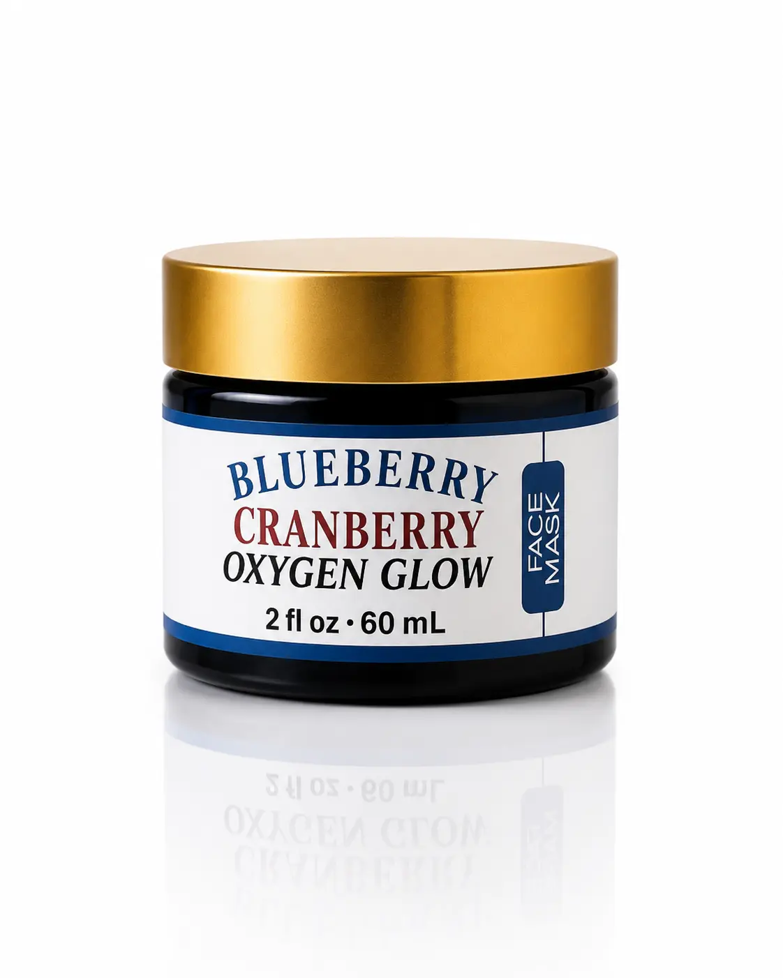 Organic Blueberry-Cranberry Oxygen Face Mask, Smooth Skincare Treatment for Glowing Complexion