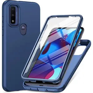 for Motorola -G Pure Phone Case: G Play 2023 | G Power 2022  Matte Case 360 Full Protection - Rugged Bumper Sturdy Shockproof Drop Protective TPU Cell Phone Cover Woman Men (Blue)