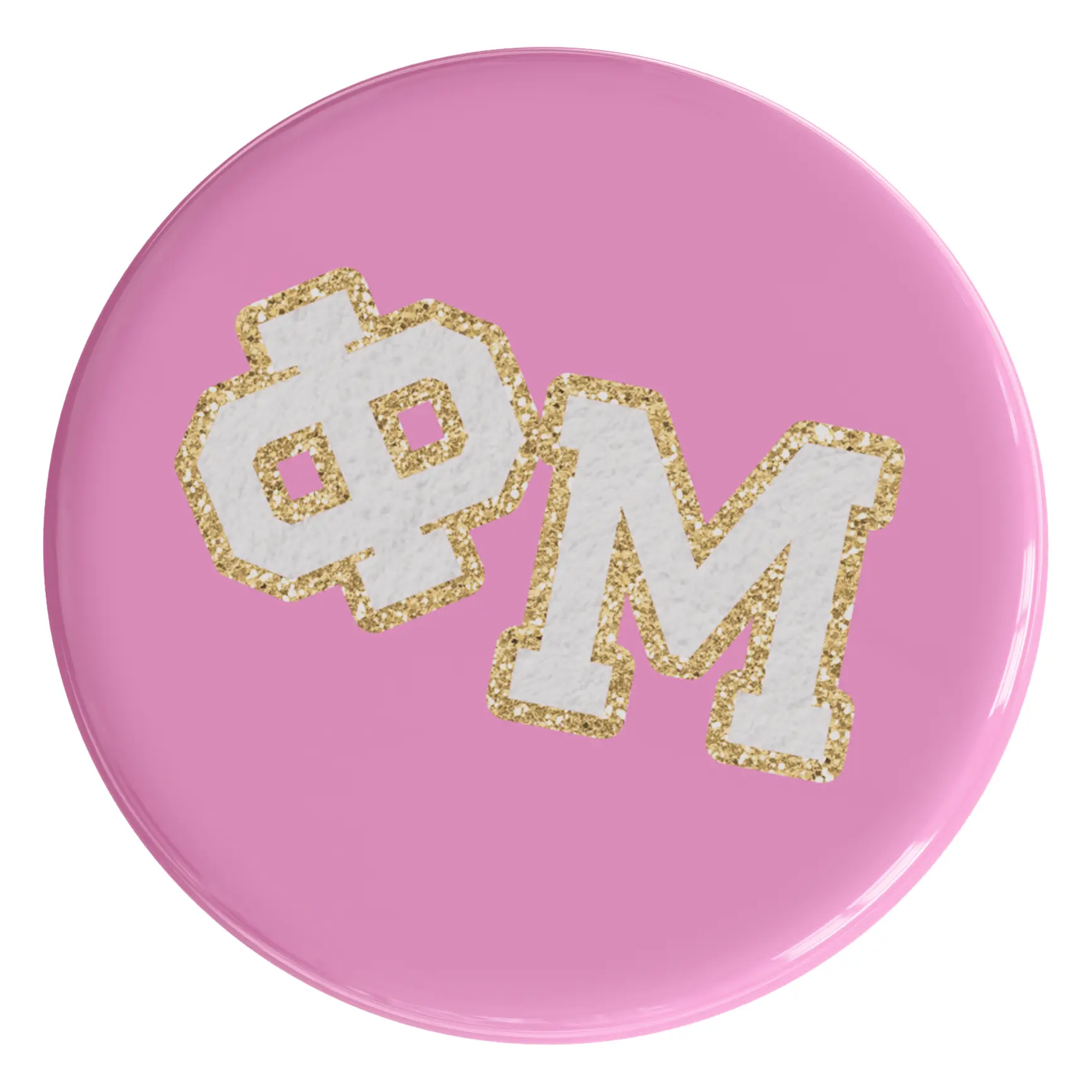 Phi Mu Varsity Letter Sorority Button