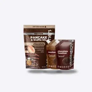Chocoholic Morning Bundle - Chocolate Protein Pancake Mix + Chocolate Hazelnut Spread + Mochaccino Spread, Rich Cocoa, No Sugar Added, Sweet & Delicious Assortment
