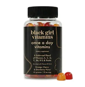 Black Girl Vitamins Once a Day - Womens Multivitamin Gummy - Vitamin A, B, C, E and Zinc. Multivitamin for Women, Immune Support. Vegan, Gluten-Free. Made in The USA (30 Day Supply, Strawberry)