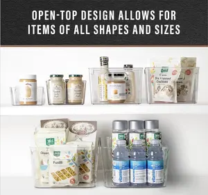 Clear Space Plastic Bins – Perfect Kitchen Organization or Pantry Storage – Fridge Organizer, Cabinet Organizers, Storage Bins,, Pantry Organizer, Clear Storage Containers, Bins for Home, Kitchen, Freezer, SOHO Collection, RV Boxes