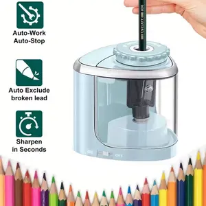 Electric Sharpener Desktop Automatic Pencil Sharpener for Pencils 6-8mm Auto Work Auto Stop Auto Exclude Broken Lead Sharpen in Seconds