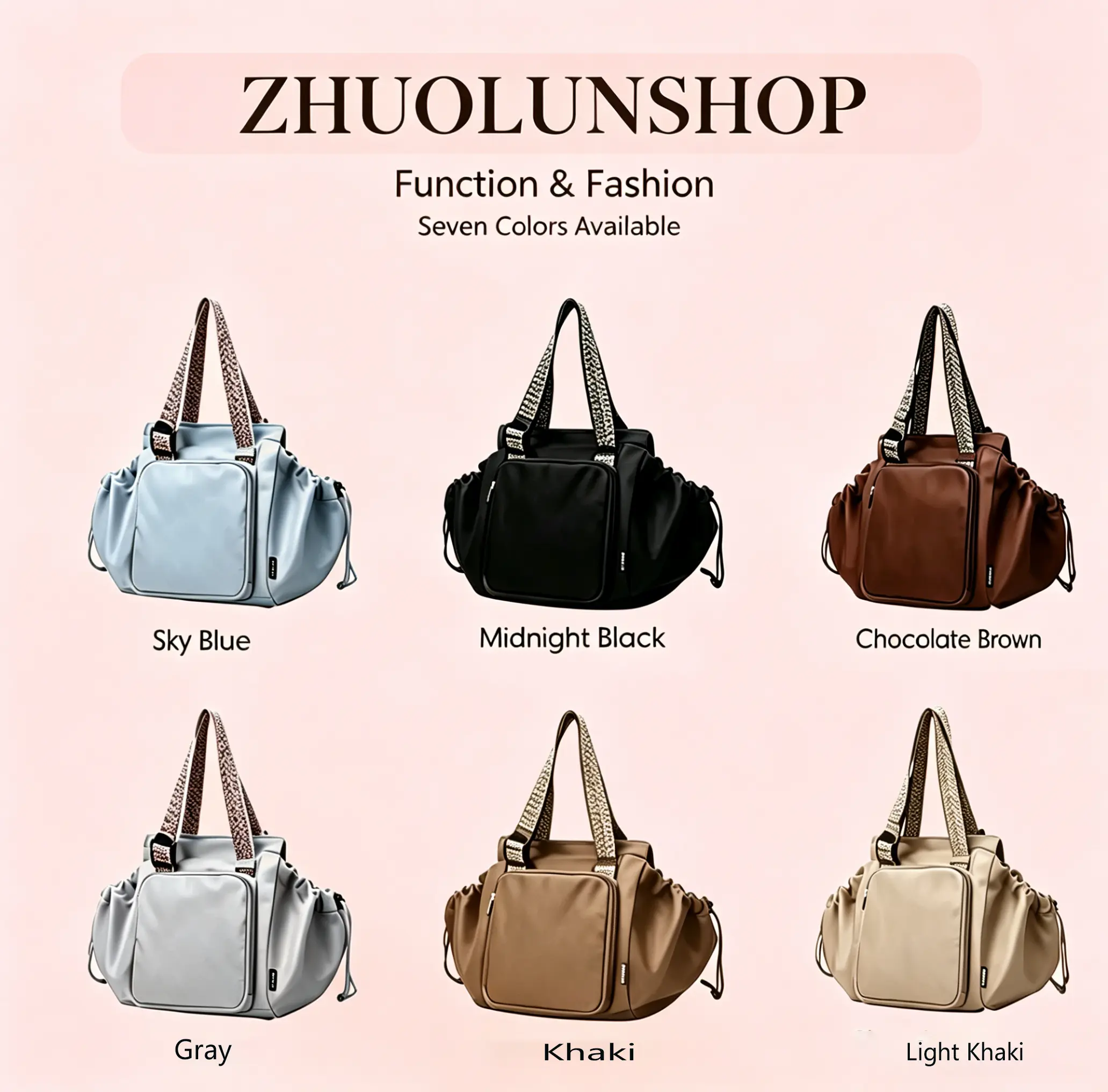 Polyester 3-in-1 Convertible Tote Backpack - Large Capacity, Multi-Pocket Casual Fashion Bag, Adjustable Crossbody Shoulder Handbag Shoulder Purse for Daily Commuter, Travel Use, Daily Commuter Bag