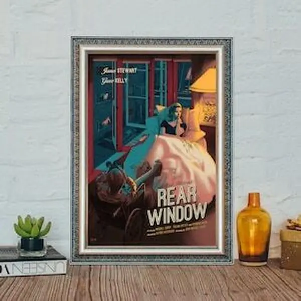 Rear Window Movie Poster, Rear Window Classic Vintage Movie Poster, Rear Window 1954 Film Poster, Canvas Cloth Poster