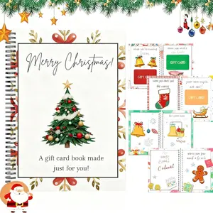 Christmas Stocking Stuffer Christ-mas  Card Book for Adults, Merry Christmas , 5x7 Color Spiral Bound Card Book- Surprises  Every Page, DIY Personalized Xmas Gifts for Family, , Students