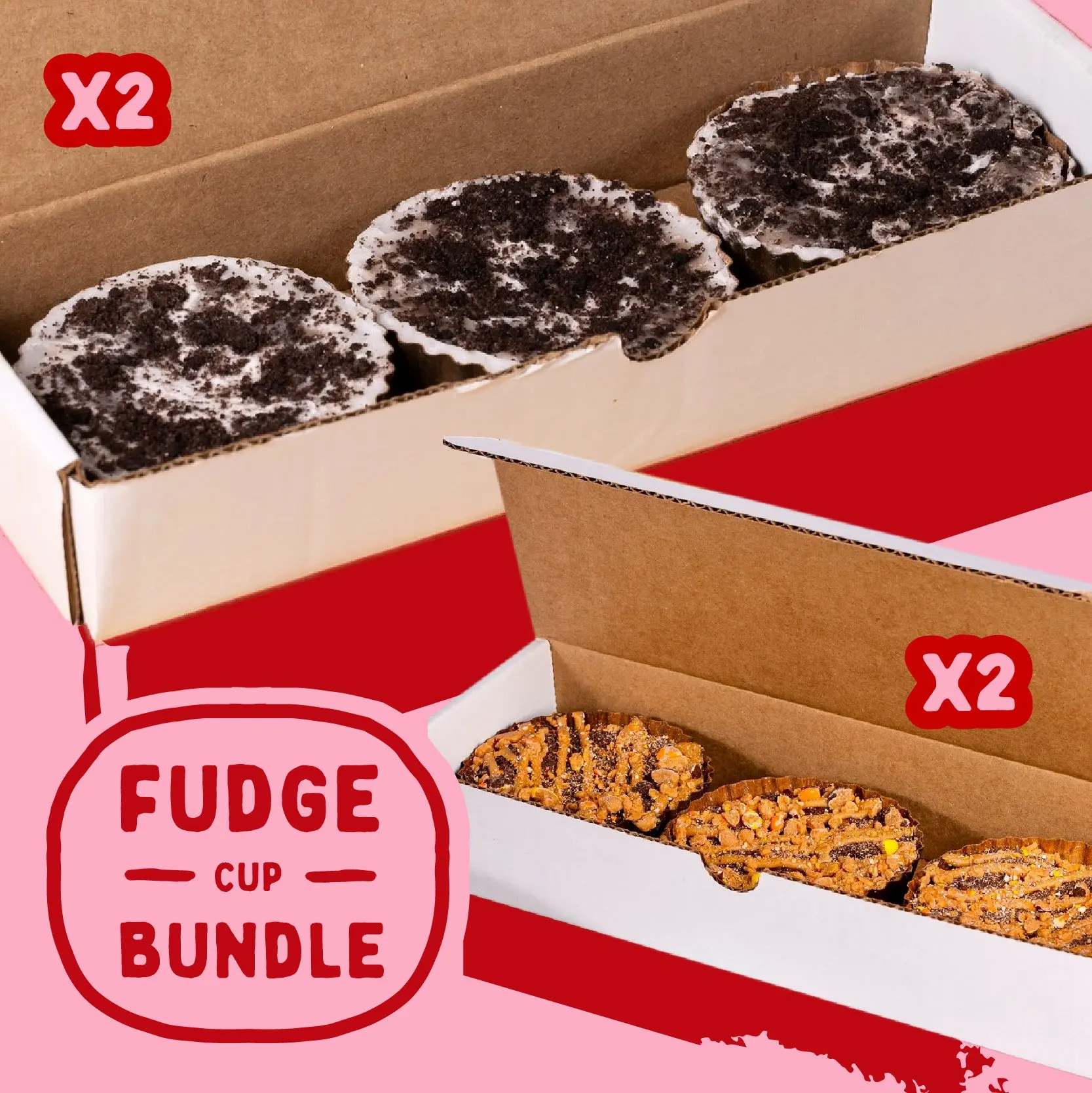 The Classics Brownie Fudge Cups Bundle - Sweet Desserts with Peanut, Cookies and Cream, Buckeye Brownies, Boxes