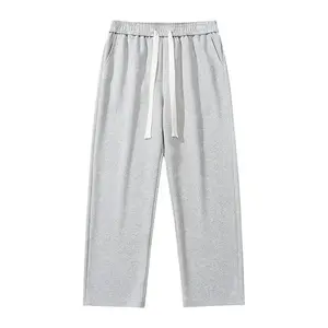 2025 Spring and Autumn Boys' Solid Color Straight-Leg Sweatpants New Heavy Cotton Hong Kong Style Loose Casual Sweatpants