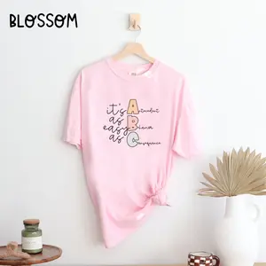 Therapist T Shirt It’s As Easy As ABC Antecedent Behavior Consequence Hand Lettered Teacher Gift Soft White Short Sleeve Top