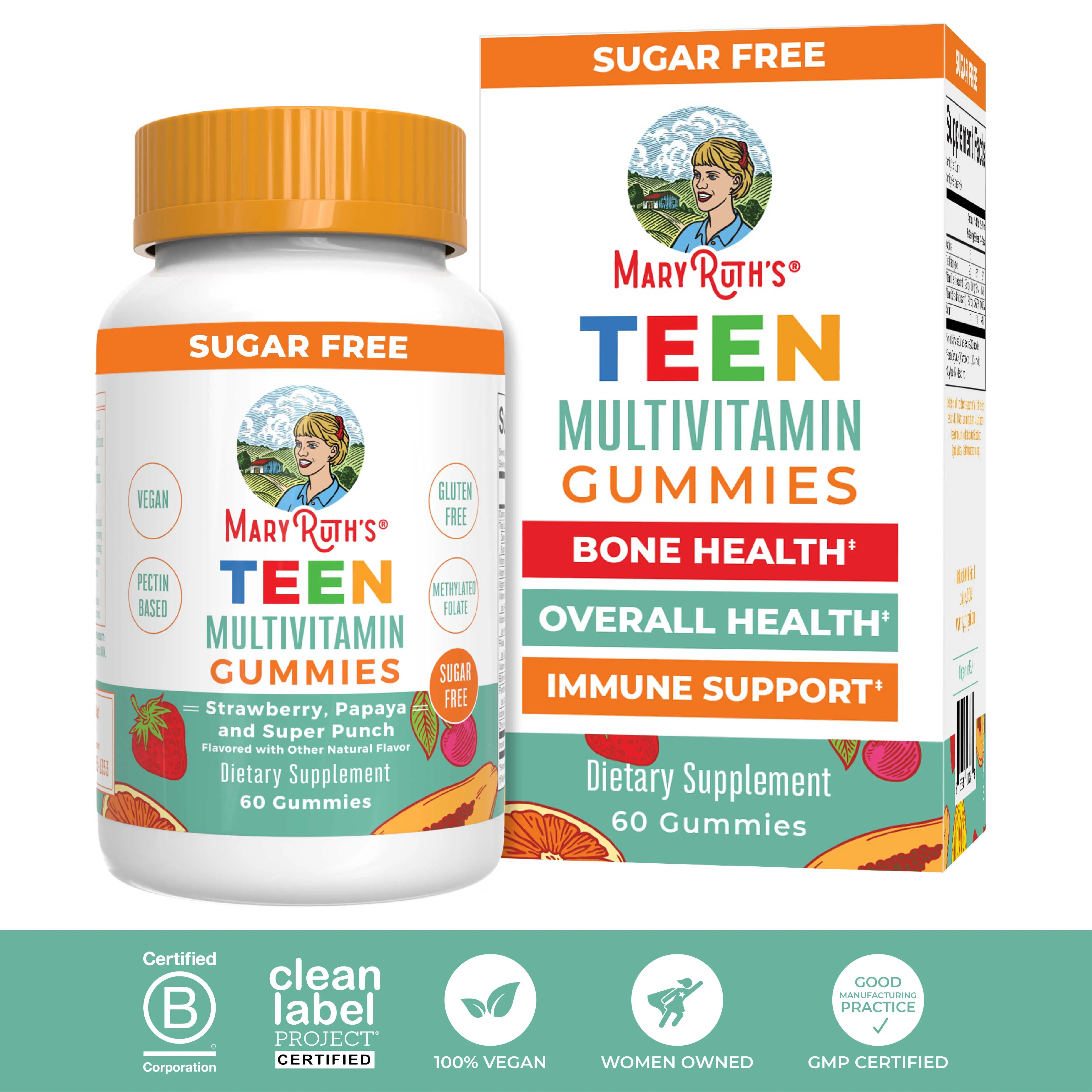 MaryRuth's Teen Multivitamin Gummies - Sugar Free - 1 Month Supply - Immunity -...