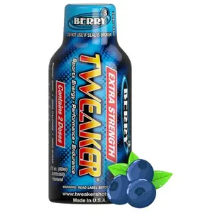 6x Tweaker Energy Extra Strength Berry - Sports Beverage Caffeinated Shot Mental Focus Liquid Supplement Vitamin B Fitness Gym Workout Performance Alertness Metabolism Boost Daily Refreshing Drink Juice Bundle Bulk Pack Wholesale 2oz