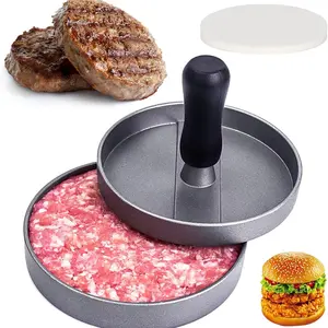 Burger Press, 1 Set Non-stick Meat Press & 100pcs Burger Patty Paper, Meat Chopper, Kitchen Meat Press Tool, Kitchen Accessories, Kitchen Gadgets, Grill, Kitchenware, Cooking