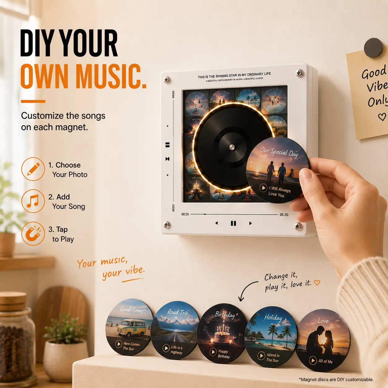 Switch Music in 1 Second?! Magnetic Vinyl-Style Fridge Magnets – Cute Kitchen Decor with Endless Songs Switch Music in 1 Second?! Magnetic Vinyl-Style Fridge Magnets – Cute Kitchen Decor with Endless Songs