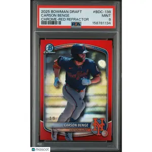 2025 Bowman Draft Carson Benge #BDC-138 Chrome Red Refractor /5 PSA 9