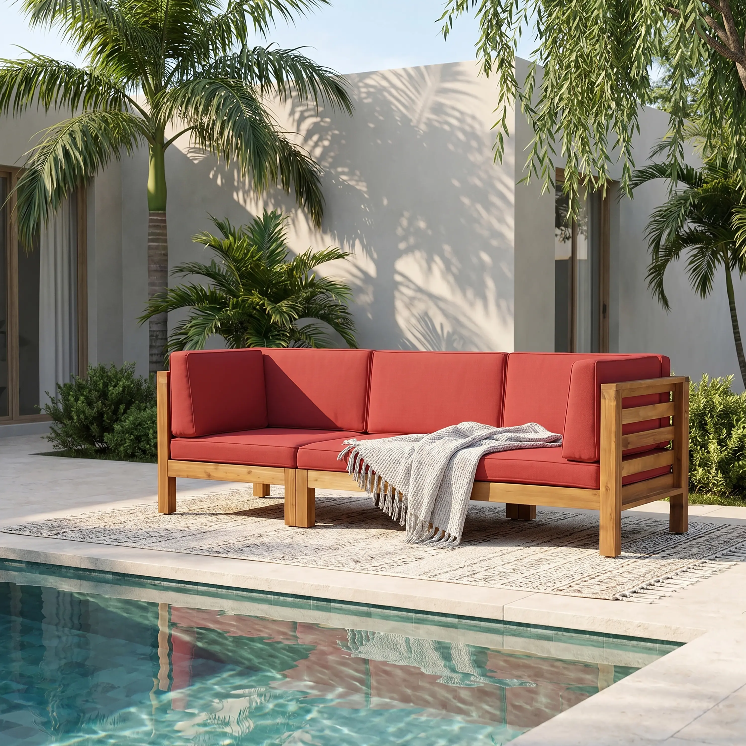 OANA 3-Piece Sofa Set Red Living Room Furniture Modern Couch Set with Loveseat and Armchair for Living Room Family Room Apartment Decor Compact Sectional Set, Living Room Furniture for Apartment, Lounge, Family Room, Office and Home Seating
