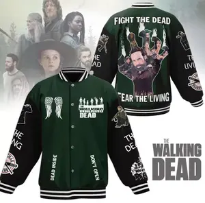 The Walking Dead Varsity Baseball Jacket Unisex, Zombie TV Series Bomber, Scary Horror Streetwear, Collector Gift Idea