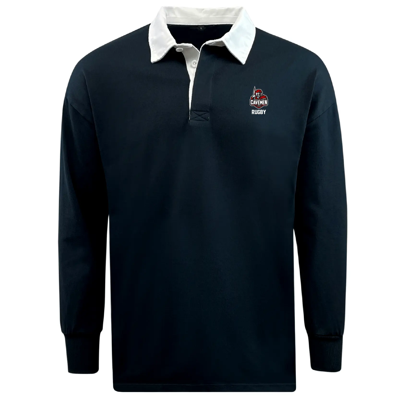 American Fork Cavemen Classic Long Sleeve Solid Rugby Jersey