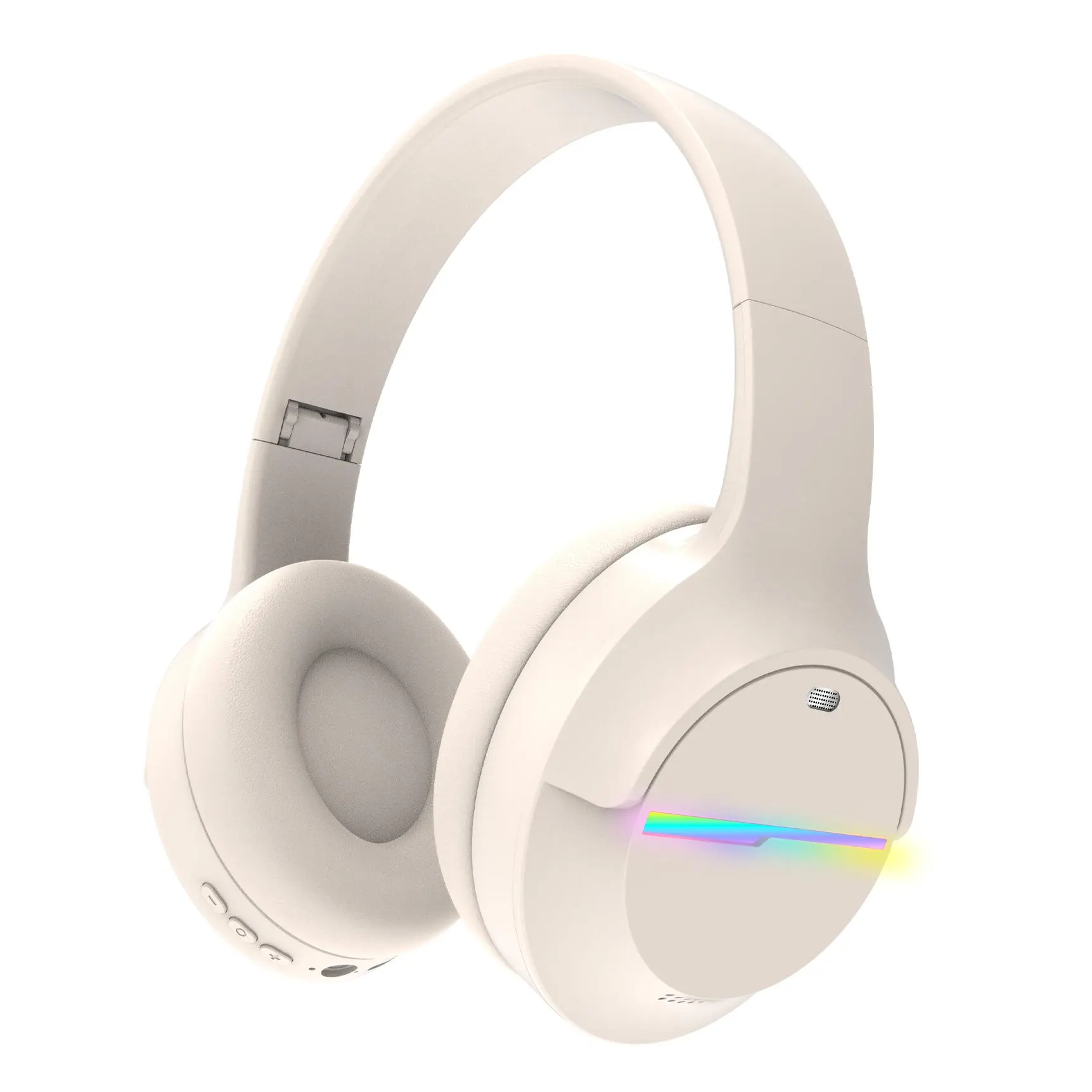 Kids Bluetooth 5.3 Headphones with Colorful LED Lights, Built-in Mic, ANC, Adjustable Ear Grips, Foldable Design, Wired Compatibility, Electronic Audio Device for Boys, Android/iPad/Tablet Use, School Travel