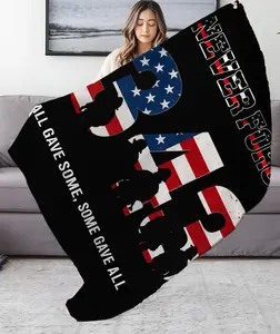 Flannel Blanket Never Forget 343 Firefighter Tribute American Flag Design Soft Cozy Throw For Couch Bed Bedroom Unisex Men Women Firefighter Fans Home Decor