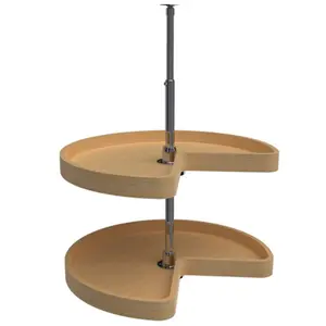 Rev-A-Shelf 24" Lazy Susan Kidney Shaped 2-Shelf Kitchen Cabinet, 4WLS472-24-52 Organiser Wood
