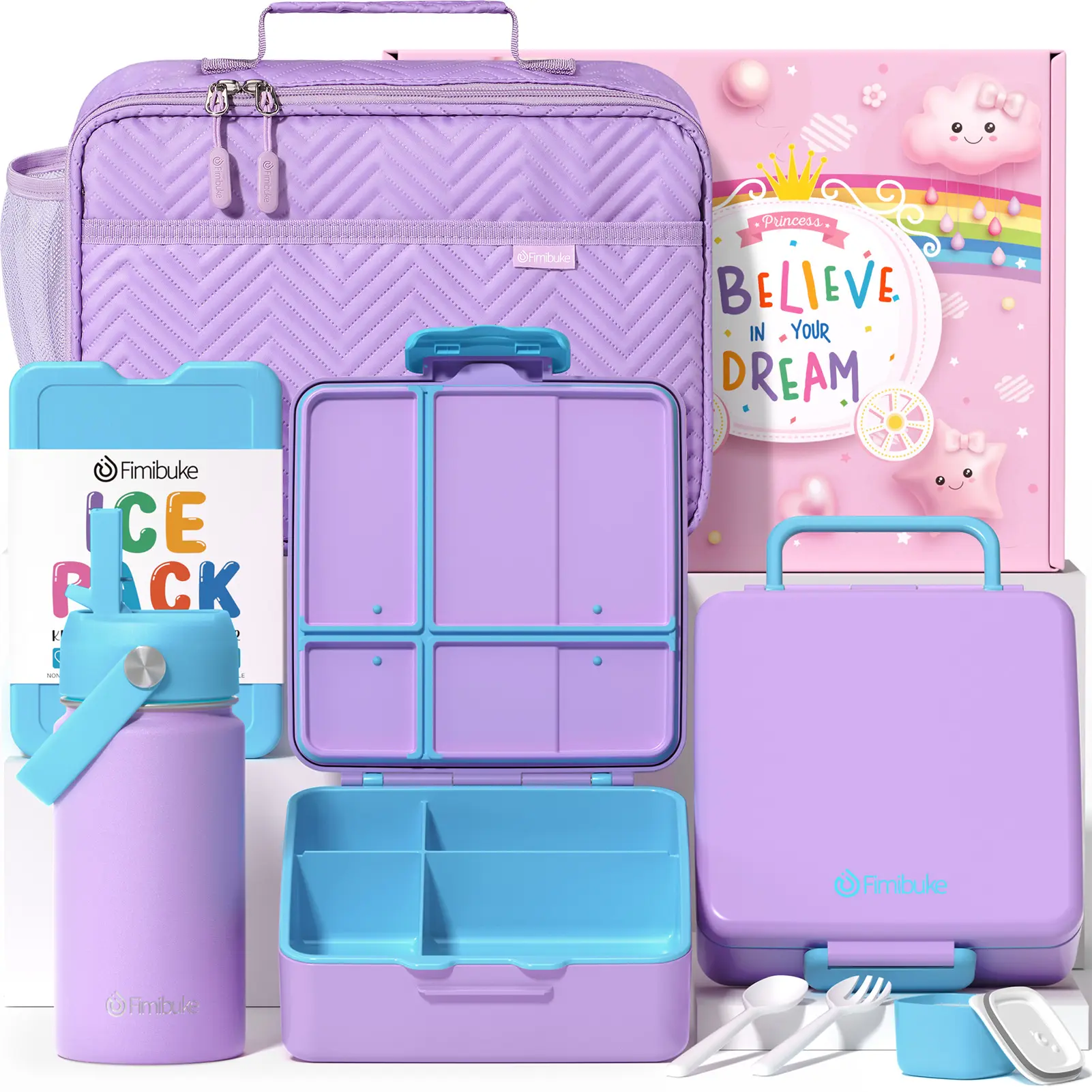 C9.Purple &Blue Bento Thermos Set