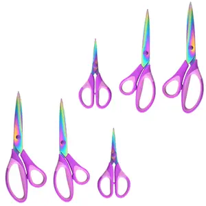 6/3Pcs Sharp Titanium Craft Scissors Set,Colorful Soft Rubber Grip Handles,Stainless Steel Multipurpose Shears for Office,Sewing,Arts & Crafts,School Supplies,Christmas Party Gifts,Hand Tools Kits