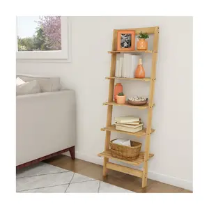 Lavish Home 5-Tier Ladder Shelf Wooden LeaningBookshelf Lavish Home 5-Tier Ladder Shelf Wooden LeaningBookshelf