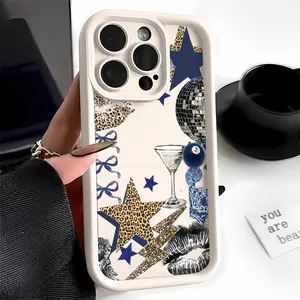 Phone Case - One Leopard Martini Disco Phone Case Compatible with for Apple iPhone 17 E Air Pro ProMax iPhone16 15 14 Plus 13 12 Mini 11 X XS XR. This Anti-Drop Phone Case Offers Camera Protec