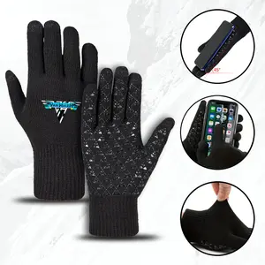 Van Halen Logo Printed Warm Knit Gloves Touch Screen Gloves for Winter Outdoor Activities and Everyday Use Suitable for Music Lovers and Rock Fans Perfect Christmas Gift Thanksgiving Birthday Present for Him or Her in Cold Weather Season
