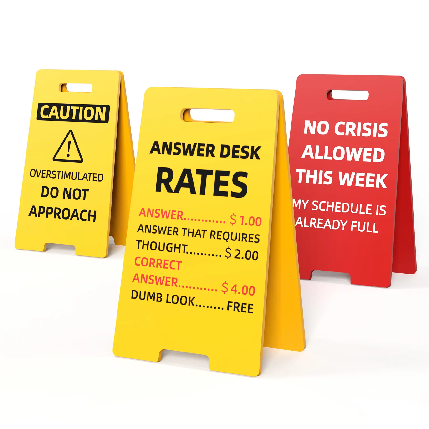 Acrylic Funny Office Decor Desk Signs 3-Pack - Novelty Boss Gifts, Fun Desk Supplies, Office Accessories for Coworker Teacher Appreciation & White Elephant Exchanges
