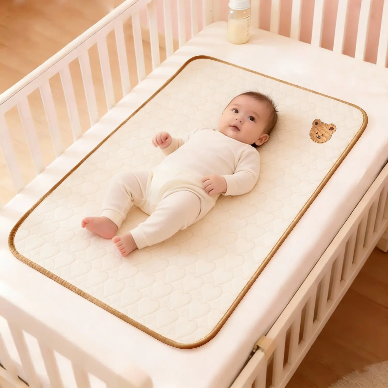 Baby Waterproof Urine Pad, Breathable Soft Fabric, Large Size, Multi-Scene Use, Crib, Essential Baby Care Item for Moms