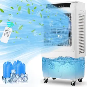 Evaporative Air Cooler 3000CFM Portable Swamp Cooler with Remote Control 12H Timer 3 Wind Modes 4 Ice Packs 10.3 Gallon Large Water Tank for Indoor Outdoor Home Patio Garage Commercial Use